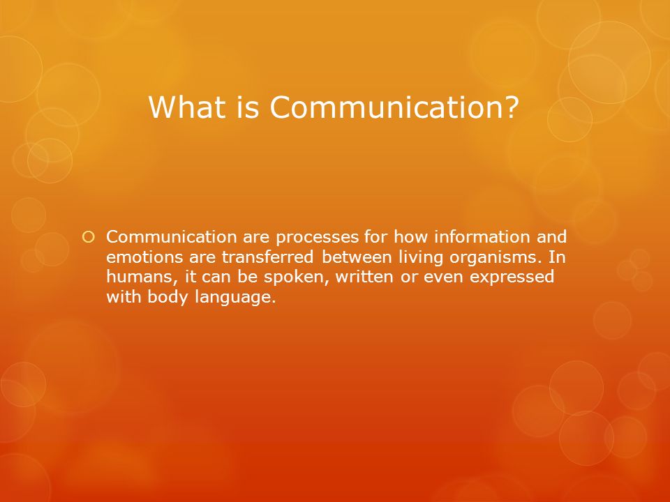 What is Communication.