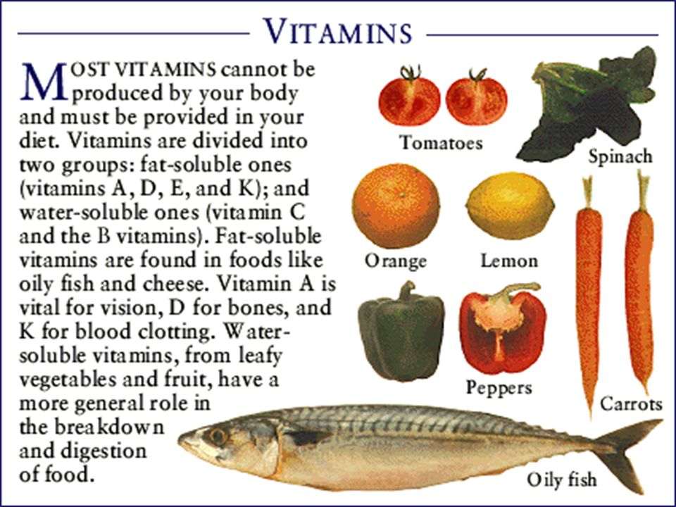 Vitamins Vitamins are chemical compounds found in the food we eat.