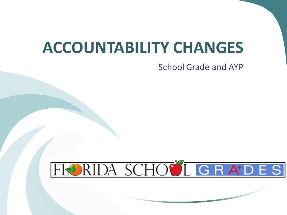 ACCOUNTABILITY CHANGES School Grade and AYP