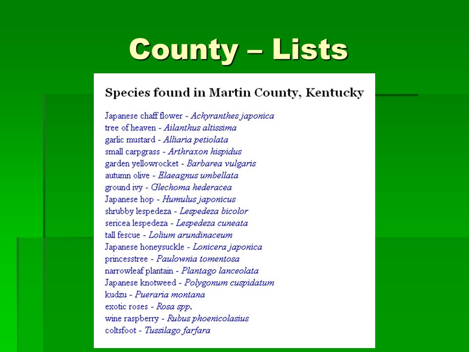 County – Lists
