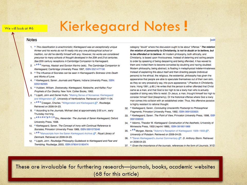 Kierkegaard Notes .