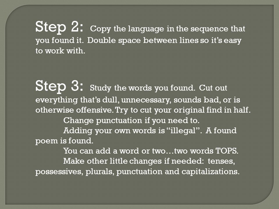 How to make a found poem