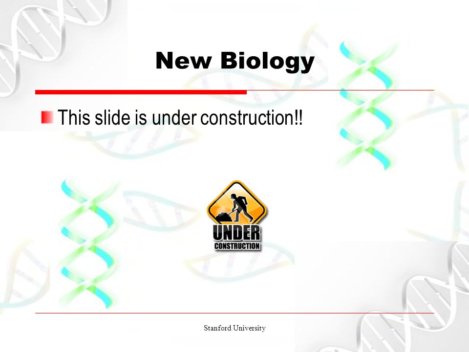 Stanford University New Biology This slide is under construction!!