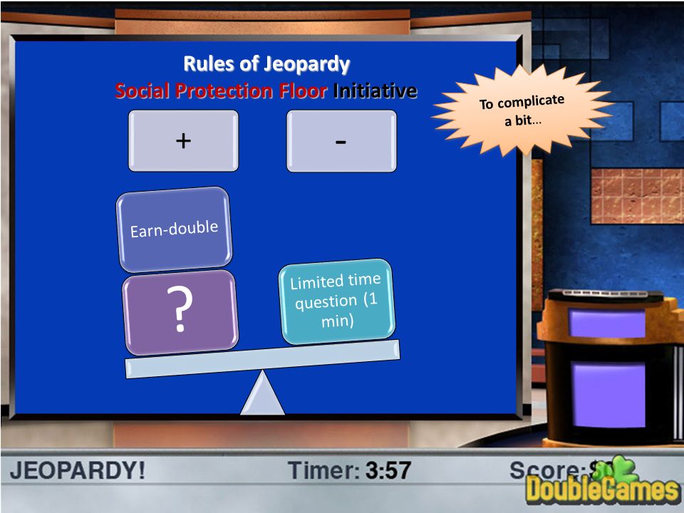 Rules of Jeopardy Social Protection Floor Initiative + - .