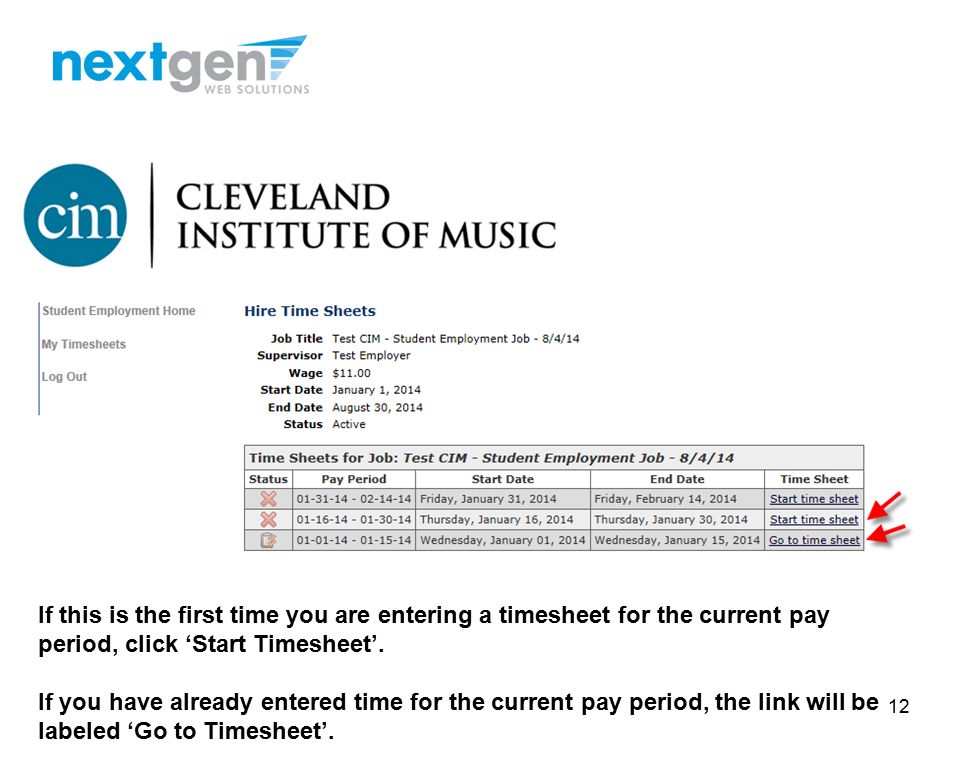 cim student employment cim student training for timesheetx ppt download
