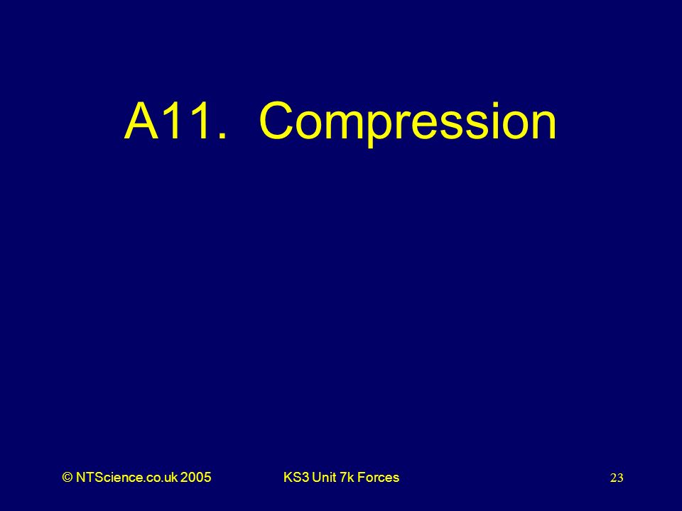 © NTScience.co.uk 2005KS3 Unit 7k Forces23 A11. Compression