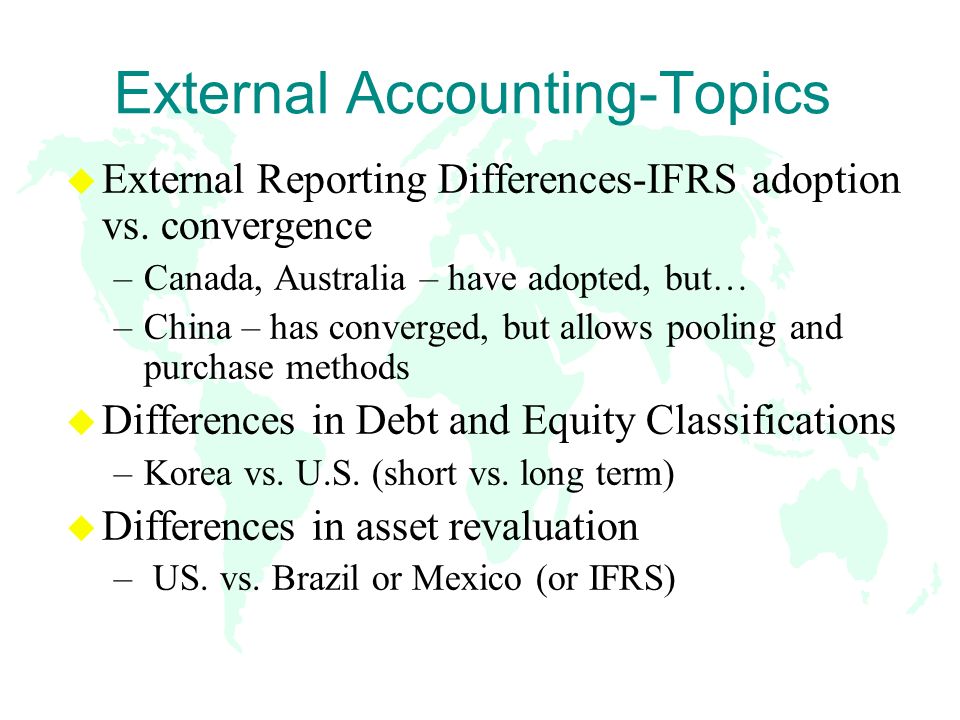 External Accounting-Topics u External Reporting Differences-IFRS adoption vs.
