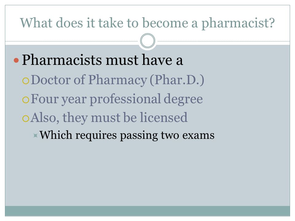 What does it take to become a pharmacist.