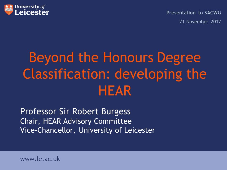 beyond the honours degree classification developing the hear honours degree classification