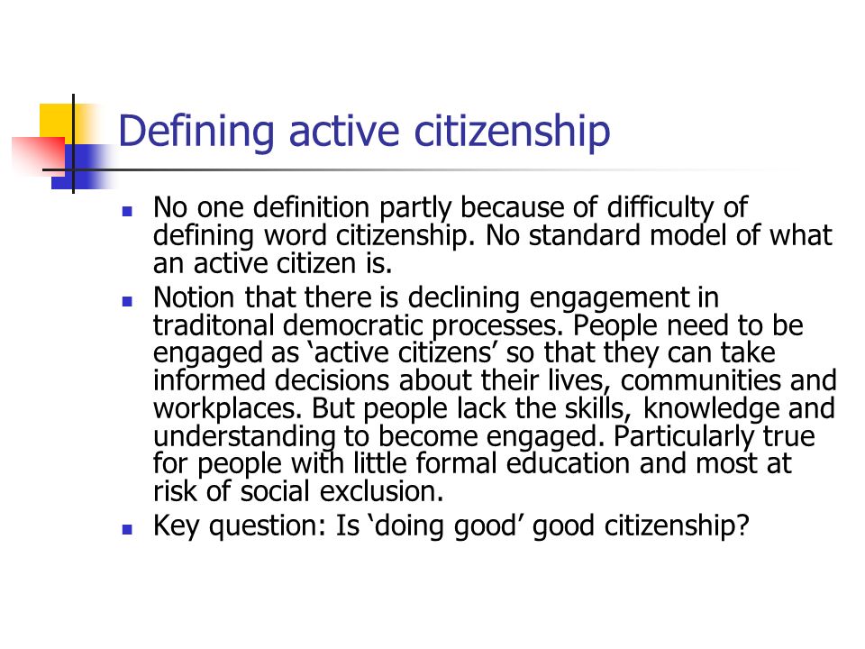 what does being an active citizen mean