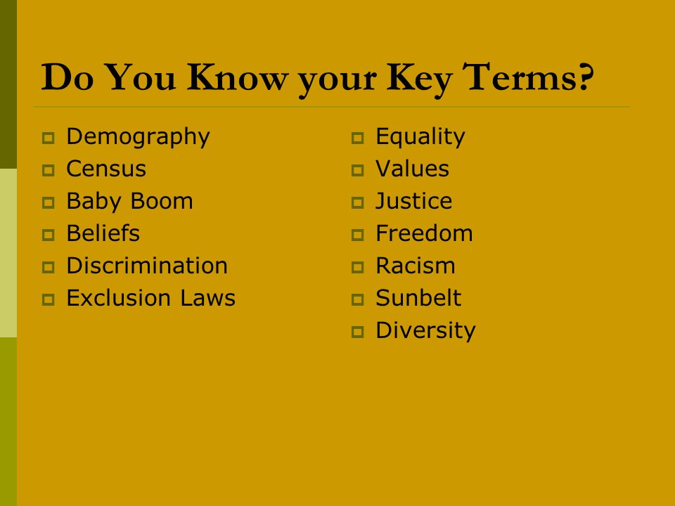 Do You Know your Key Terms.