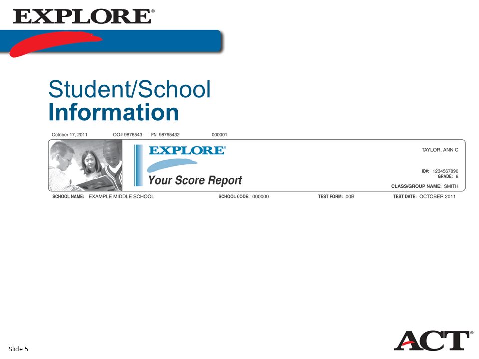 Slide 5 Student/School Information