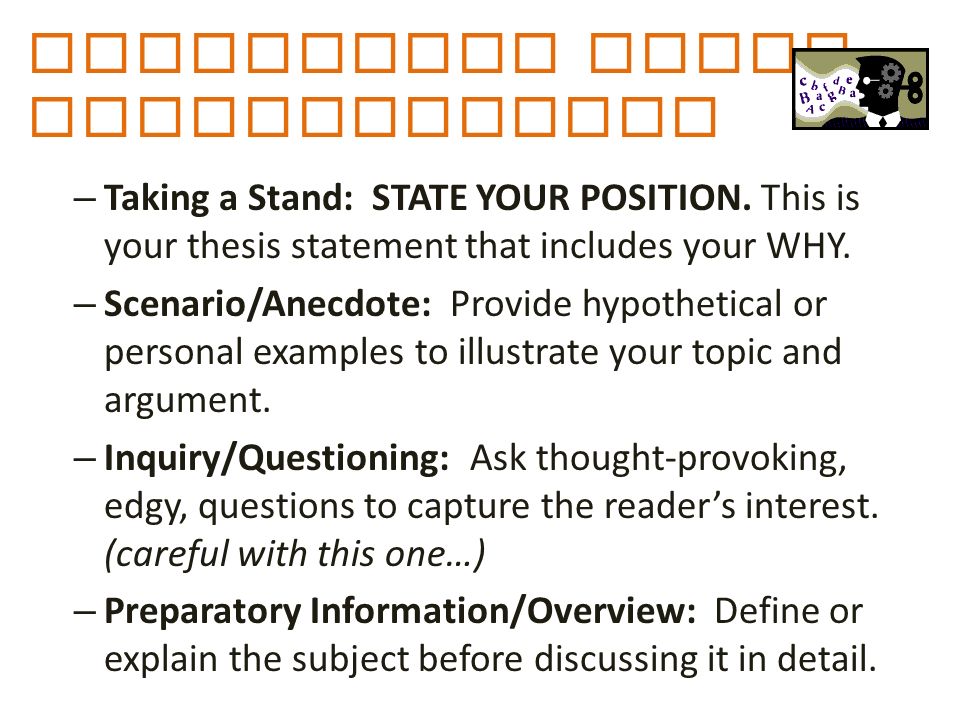 Thesis Statements Examples For Argumentative Essays Persuasive Essay Introductions Taking A Stand State Your Position Sample Essay Thesis Statement also Teaching Essay Writing High School Persuasive Essays You Need Your Journal Something To Write Business Format Essay