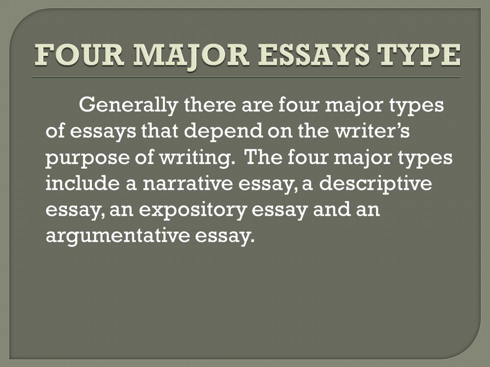 What are the four main types of essays
