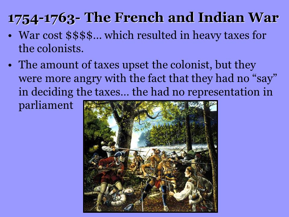 The French and Indian War War cost $$$$...