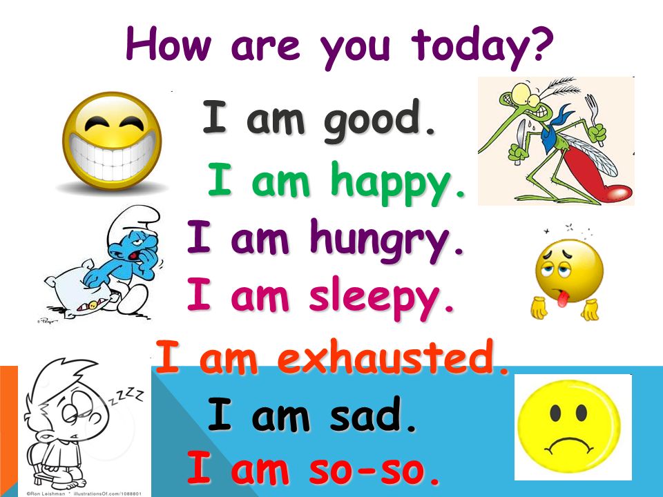 How Are You Today I Am Good I Am Happy I Am Hungry I Am Sad I Am So So I Am Sleepy I Am Exhausted Ppt Download