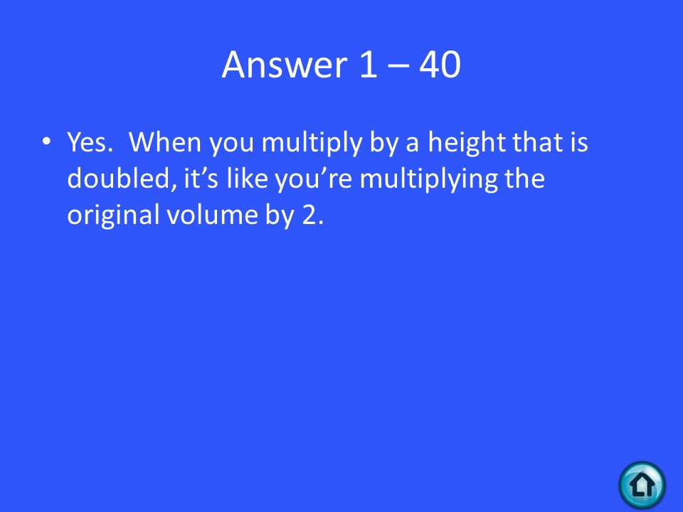 Answer 1 – 40 Yes.