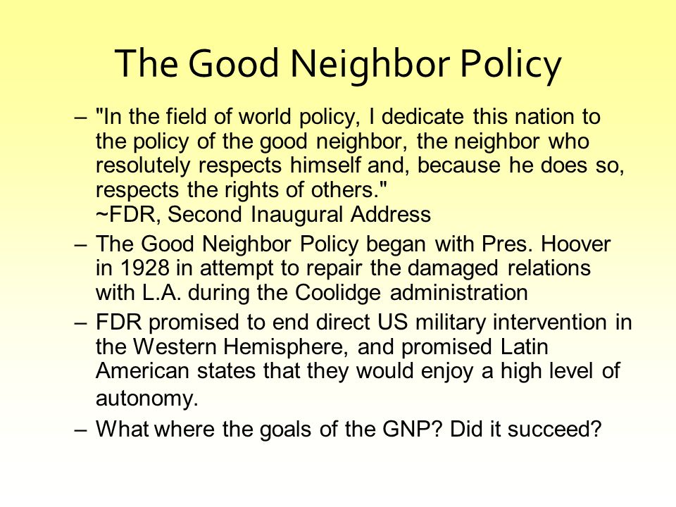 fdr good neighbor policy