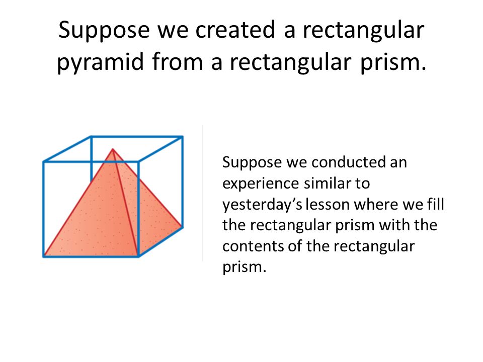 Suppose we created a rectangular pyramid from a rectangular prism.