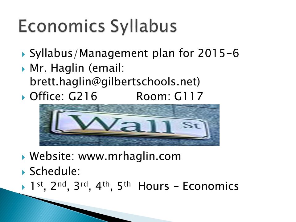 Syllabus/Management plan for  Mr.