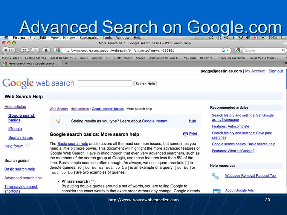 Advanced Search on Google.com   20