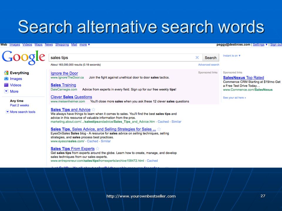 Search alternative search words   27