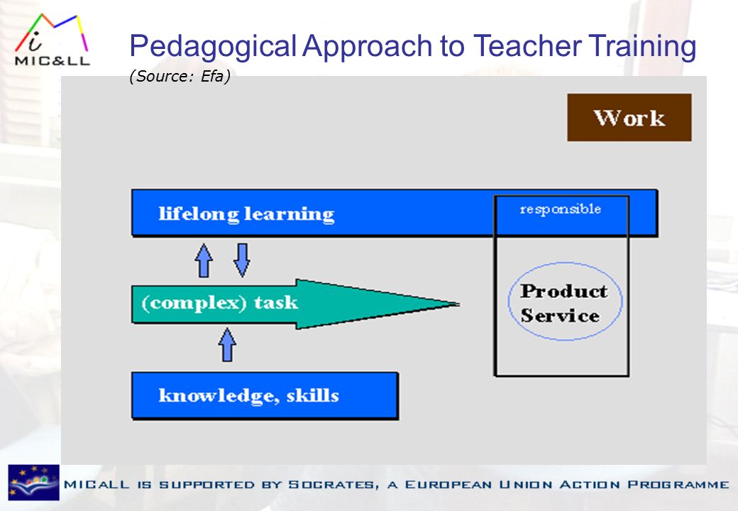 Pedagogical Approach to Teacher Training (Source: Efa)