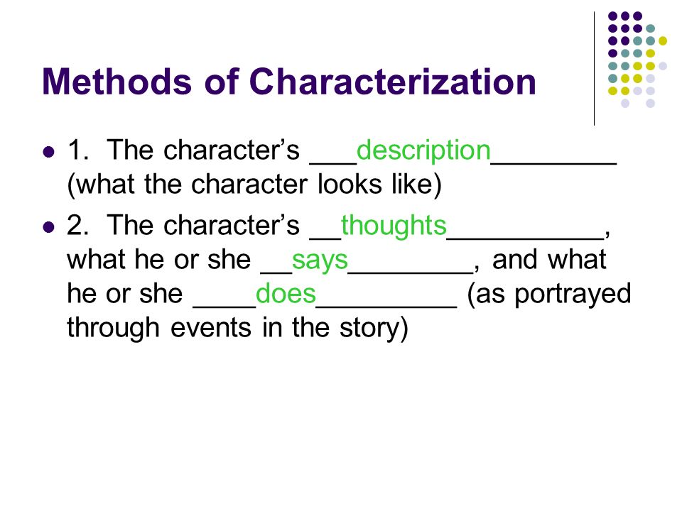Methods of Characterization 1.