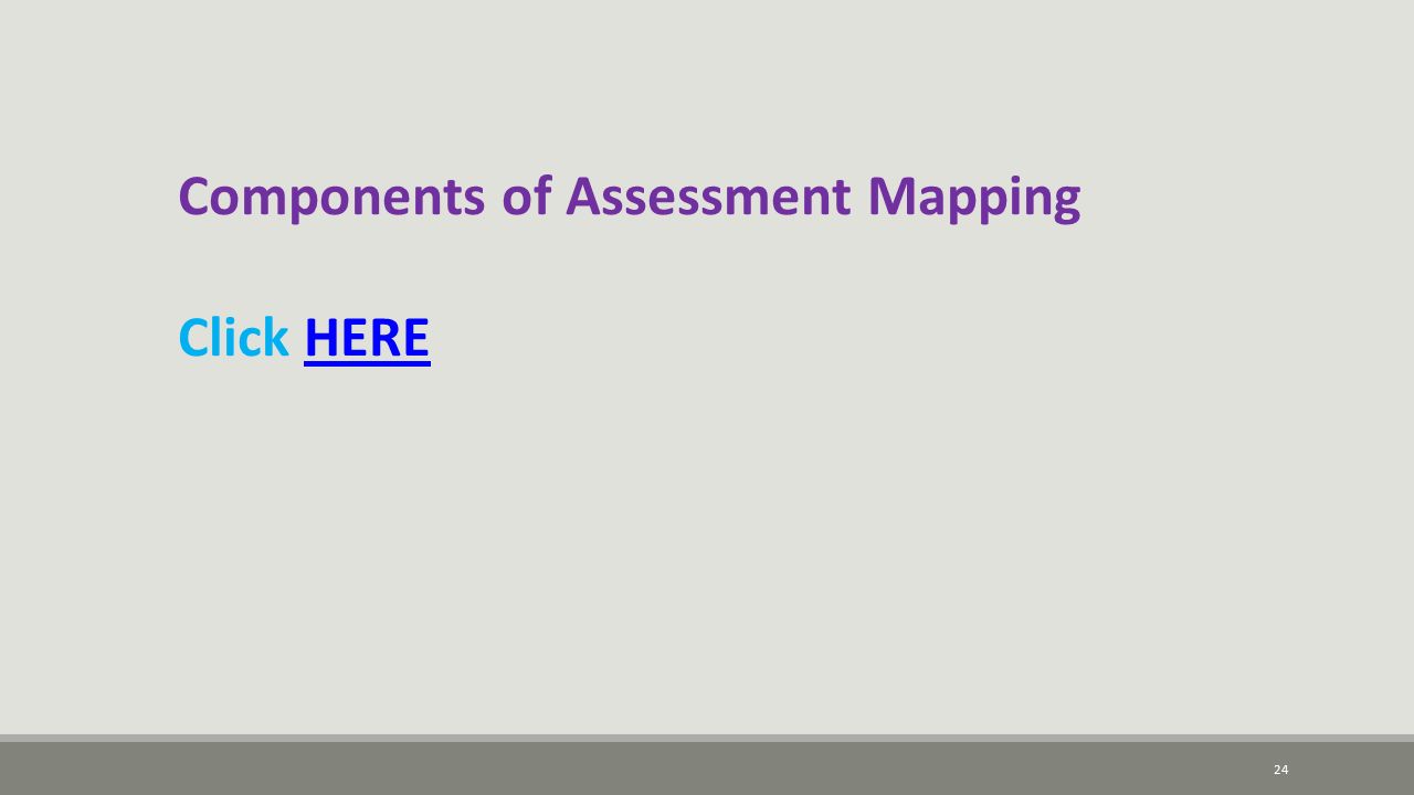 Components of Assessment Mapping Click HEREHERE 24