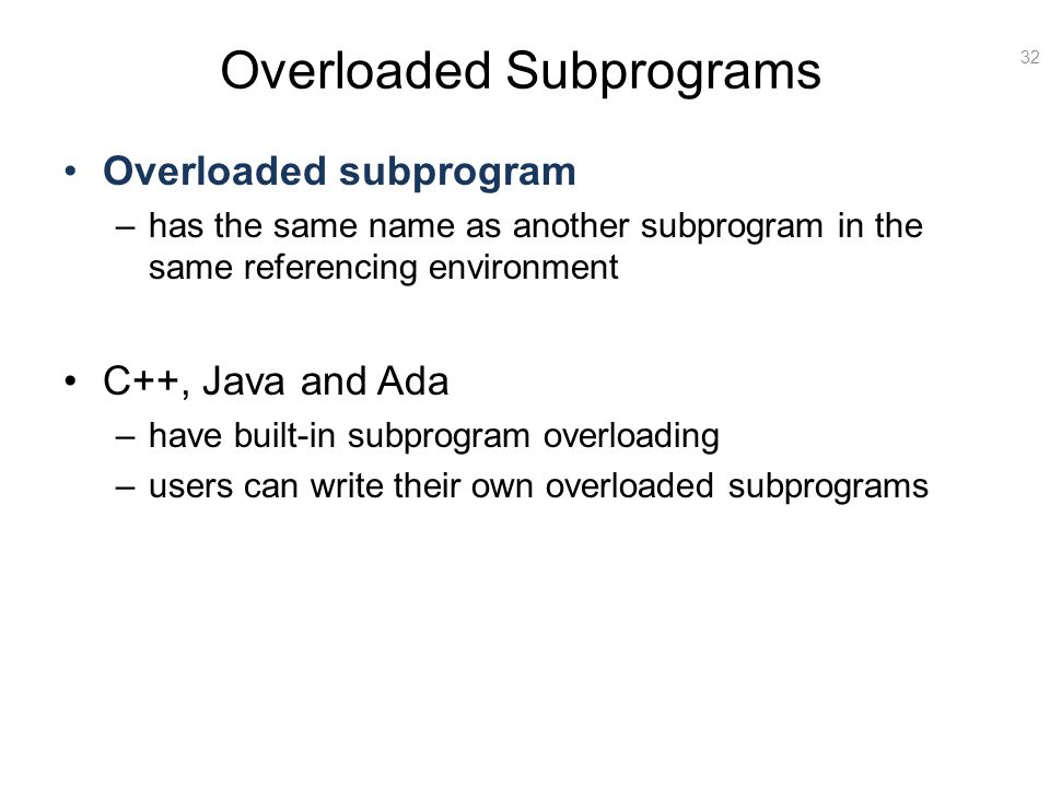 Overloaded Subprograms