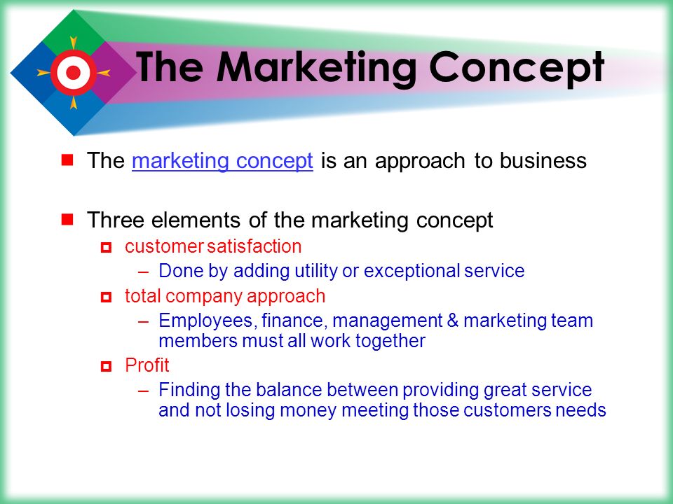 three elements that constitute the marketing concept