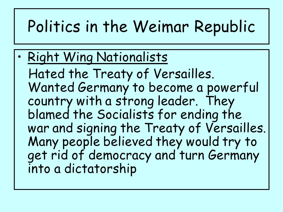political weaknesses of the weimar republic
