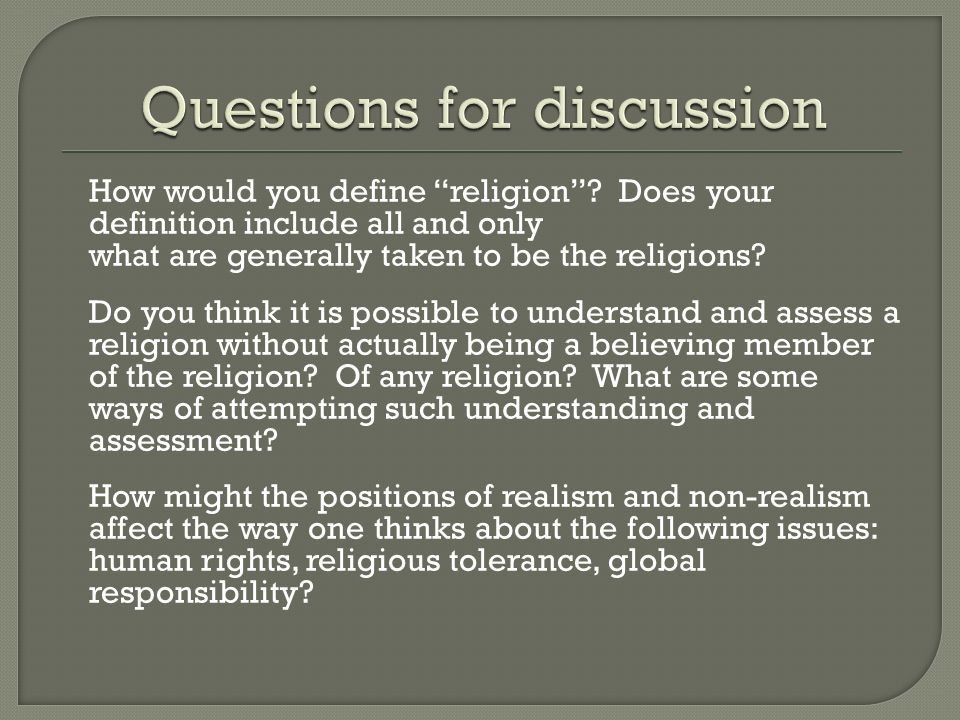 How would you define religion .