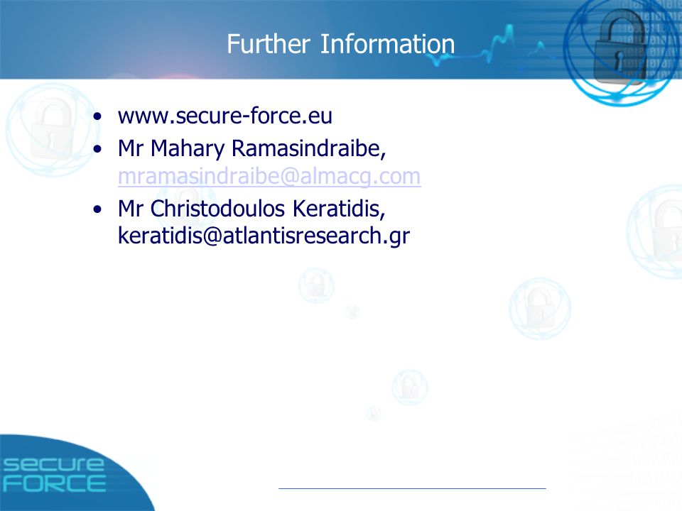 Further Information   Mr Mahary Ramasindraibe,  Mr Christodoulos Keratidis,