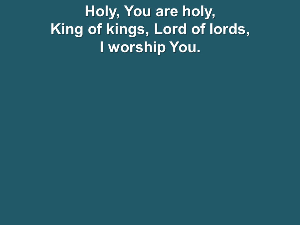 Holy, You are holy, King of kings, Lord of lords, I worship You.