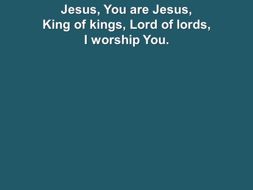 Jesus, You are Jesus, King of kings, Lord of lords, I worship You.