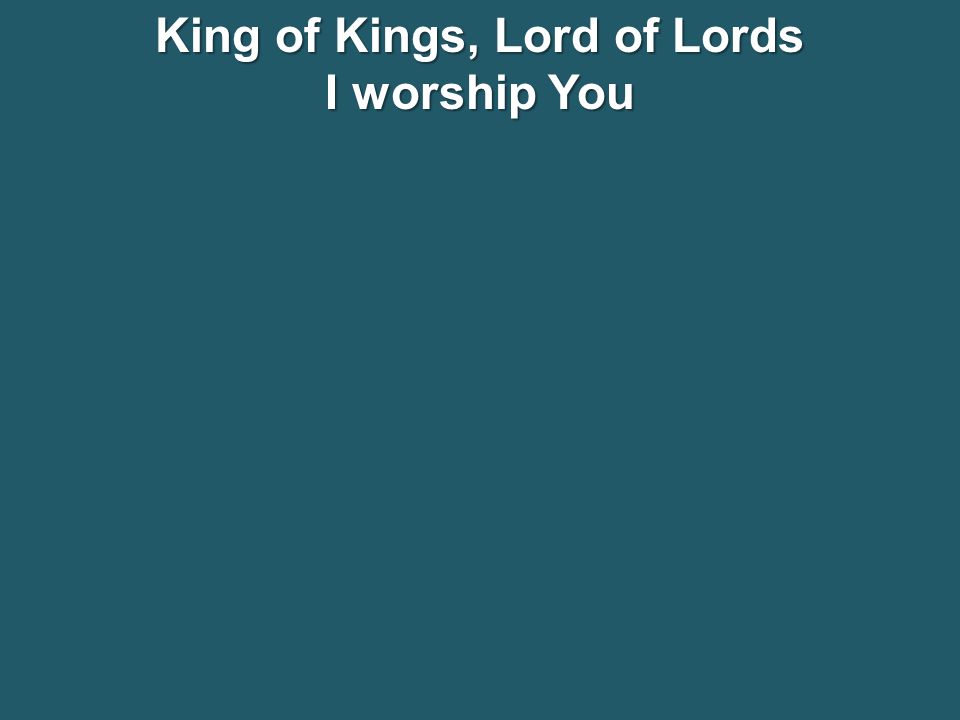King of Kings, Lord of Lords I worship You