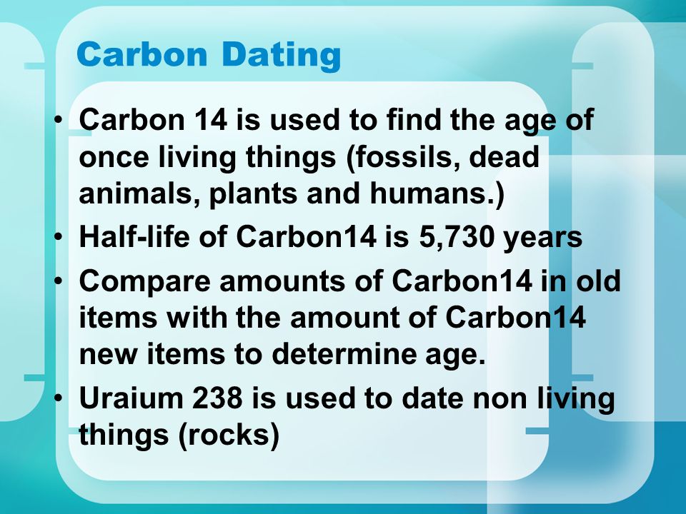 Carbon dating items
