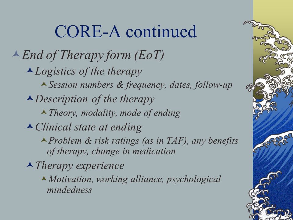 Aspects of the CORE system Chris Evans 5 th Conference on Psychiatric  Research in the North, Stokmarknes, Norway, 3.ix.03. - ppt download