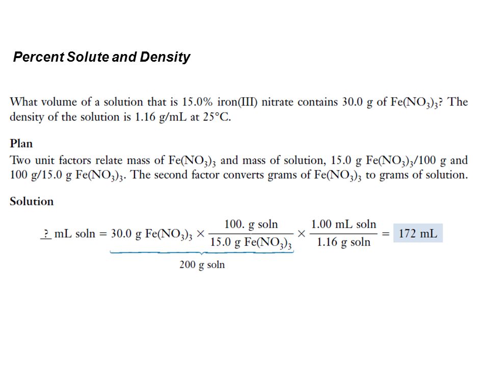 Percent Solute and Density