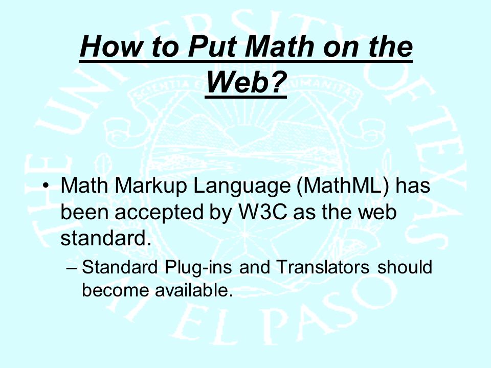 How to Put Math on the Web.