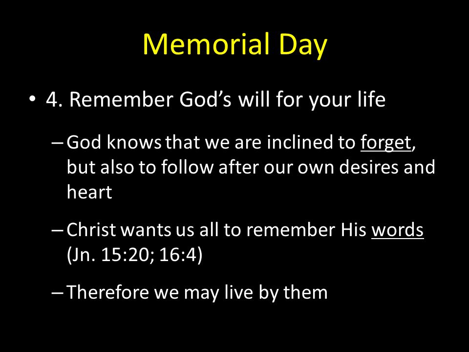 Memorial Day 4.