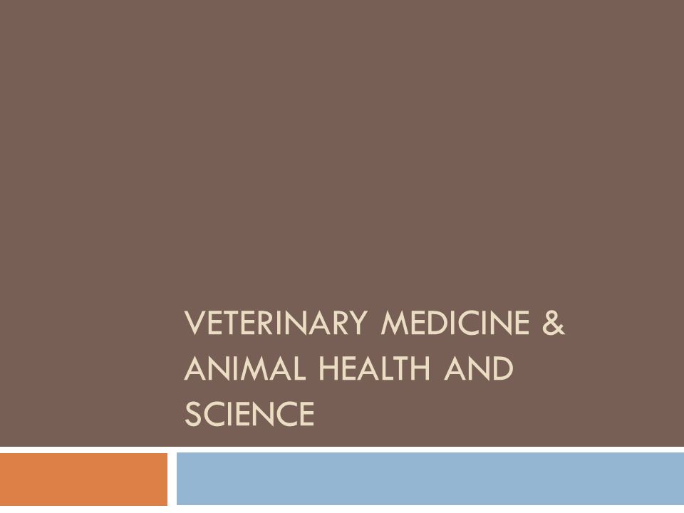 VETERINARY MEDICINE & ANIMAL HEALTH AND SCIENCE