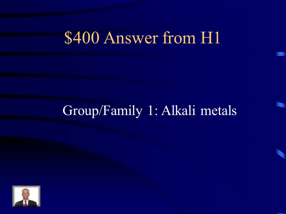 $400 Question from H1 In the periodic table the most reactive group of elements are found where