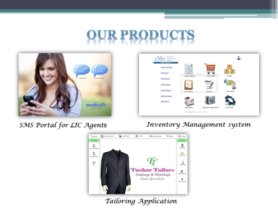 SMS Portal for LIC Agent s Inventory Management system Tailoring Application