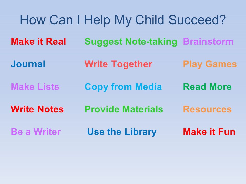 How Can I Help My Child Succeed.