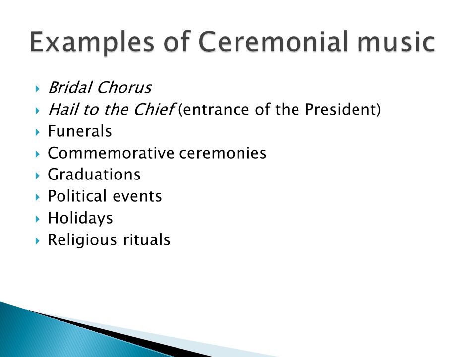 Music for commemorative ceremonies 