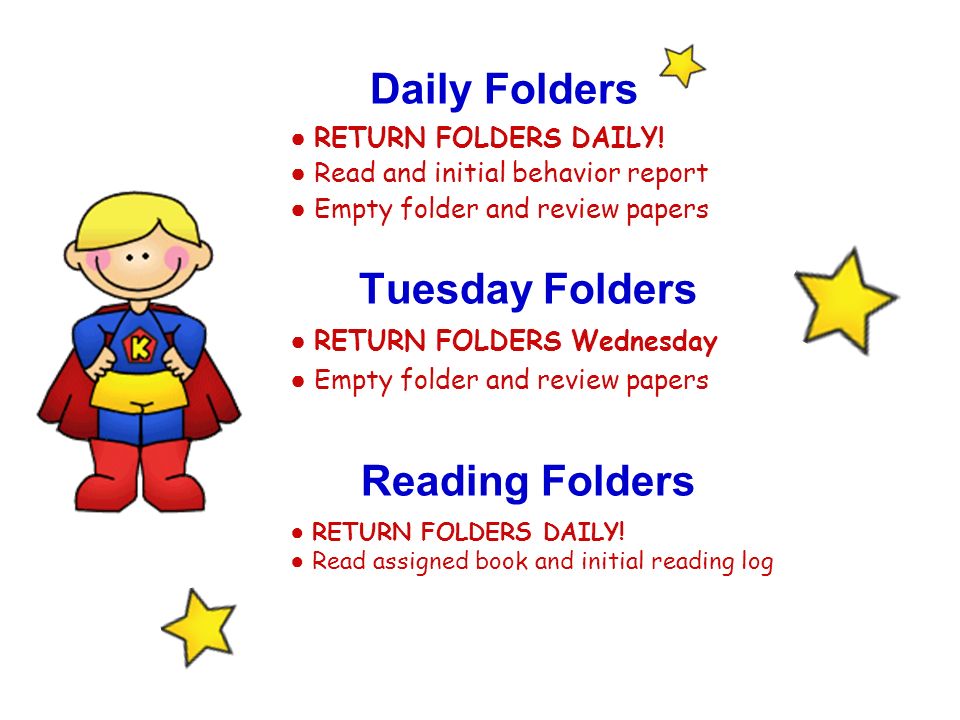 Daily Folders ● RETURN FOLDERS DAILY.