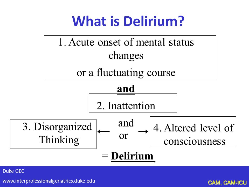 Duke GEC   What is Delirium.