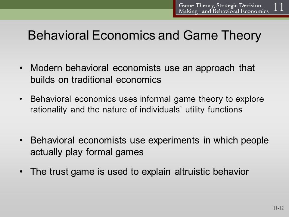 Some Classic Simultaneous-Move Games – A Practicum in Behavioral Economics